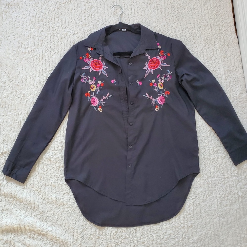 Another Story black button-downladies shirt